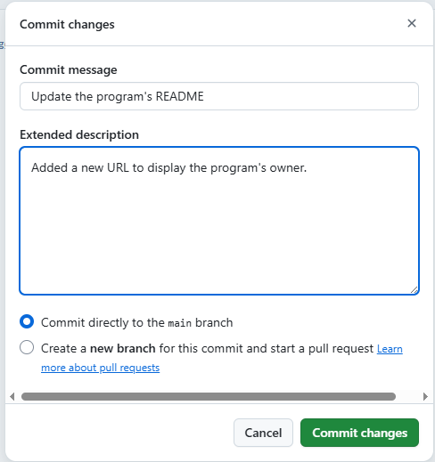 Commit Panel GUI