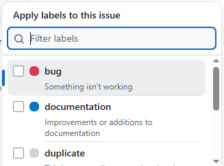 Labels Panel Screenshot