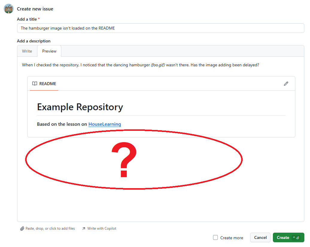 New Issue Screenshot