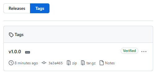 Pushing Tag to GitHub