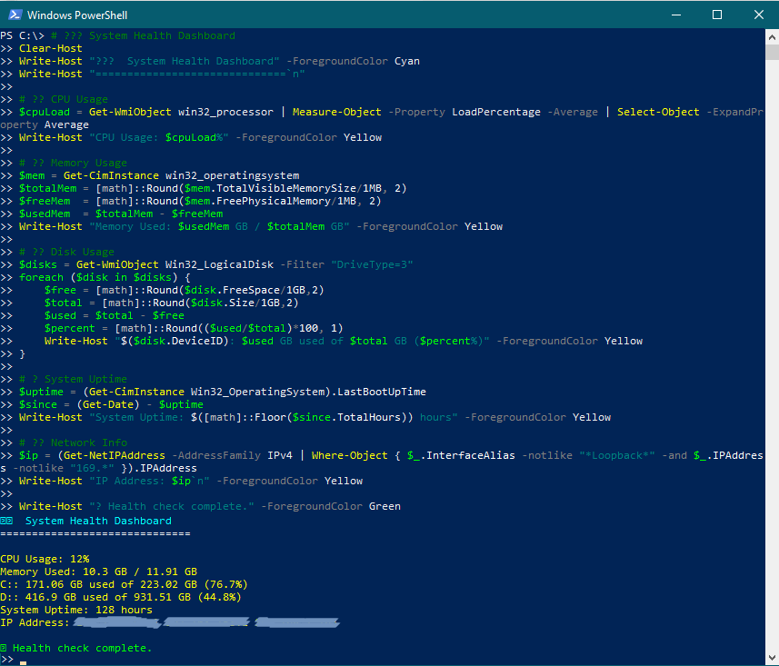 System Health Dashboard