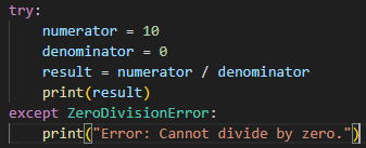 Common Python exceptions