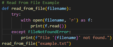 Reading from a File in Python