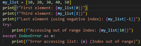 Accessing Python List Items