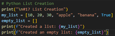 Creating a Python List