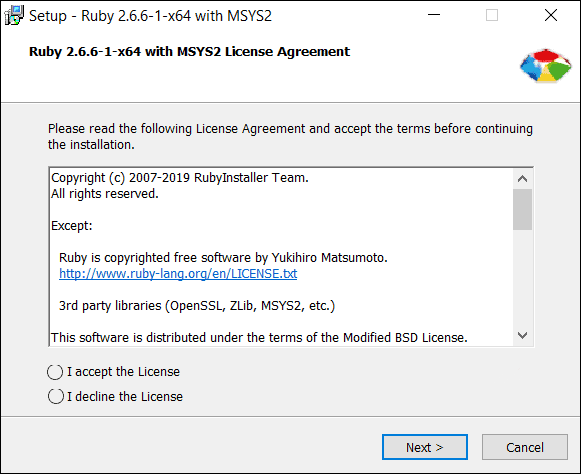 Ruby Installer Setup