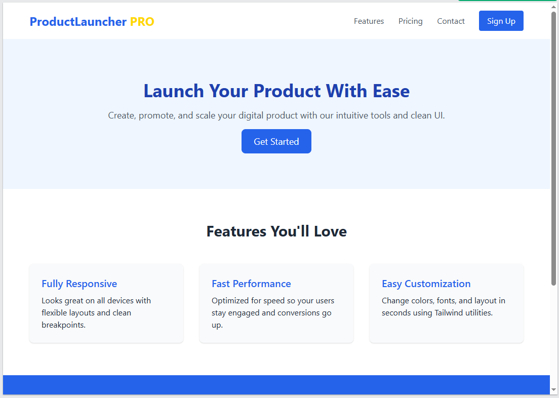 Product Landing Page