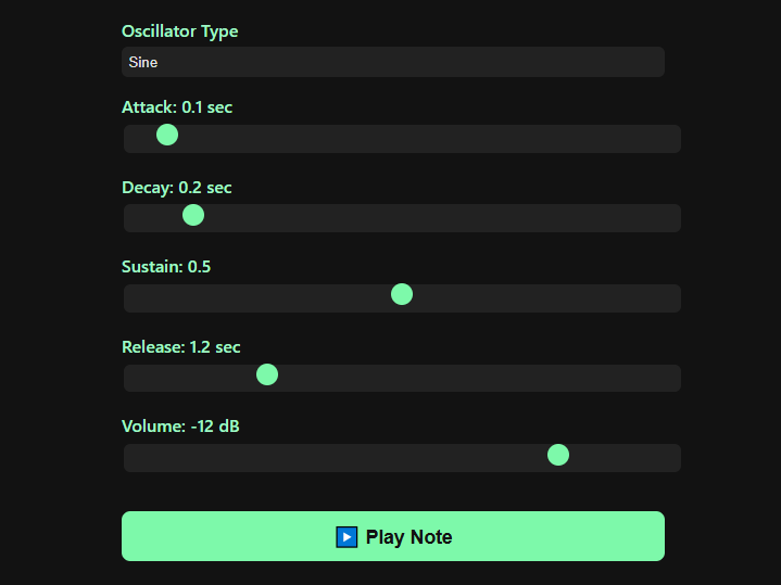 Synthesizer UI Example