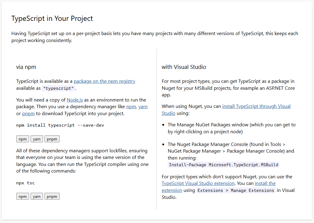 Install TypeScript globally