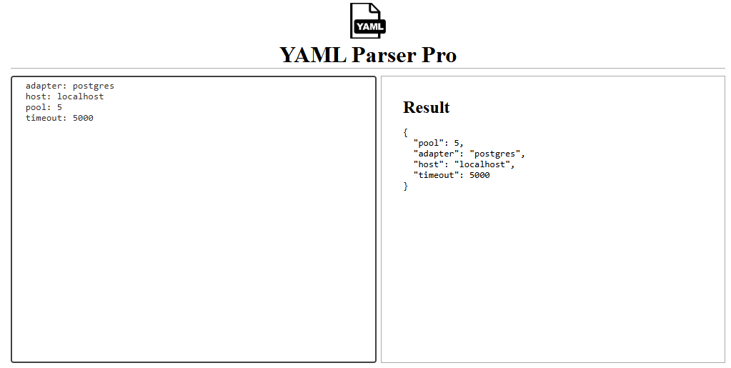 YAML Output in Tool