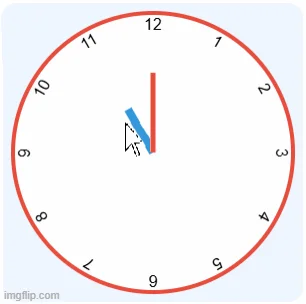 A GIF showing how to drag the clock hand.